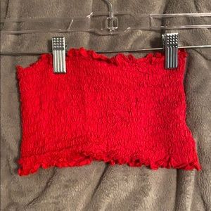 ❤️Red Scrunchy Tube Top!❤️